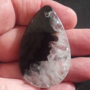 Sparkling Quartz Teardrop Pendant
